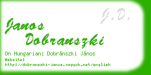 janos dobranszki business card