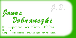 janos dobranszki business card